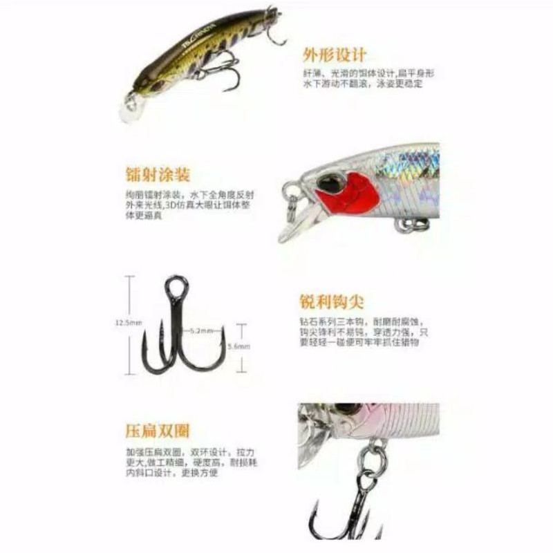 Minow Sinking 50mm 5g Ultralight Casting Lure