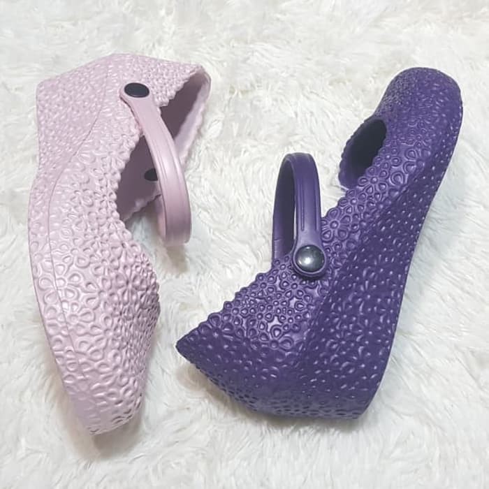 jelly shoes barabara sepatu wanita wedges karet import bara bara e23