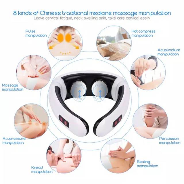 Alat Pijat Leher Magnetik Fisioterapi nyeri magnet elektrik Cervical Leher Tubuh Sirkulasi Darah