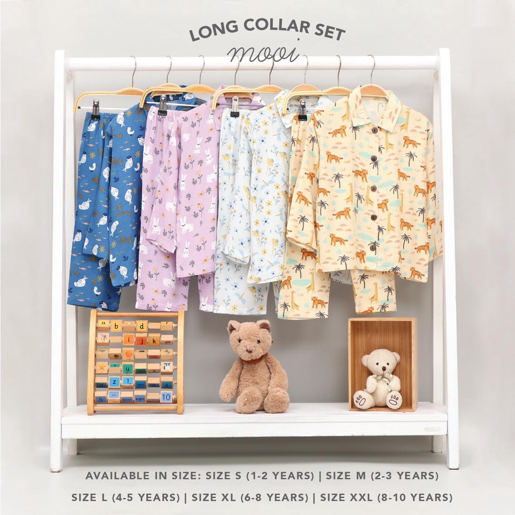 PROMO 7.7 PROMO BAJU LEBARAN MURAH MOOI LONG COLLAR SET SETELAN BAJU PENDEK / BAJU PANJANG PIYAMA KERAH ANAK BAJU ANAK 1-10 TAHUN