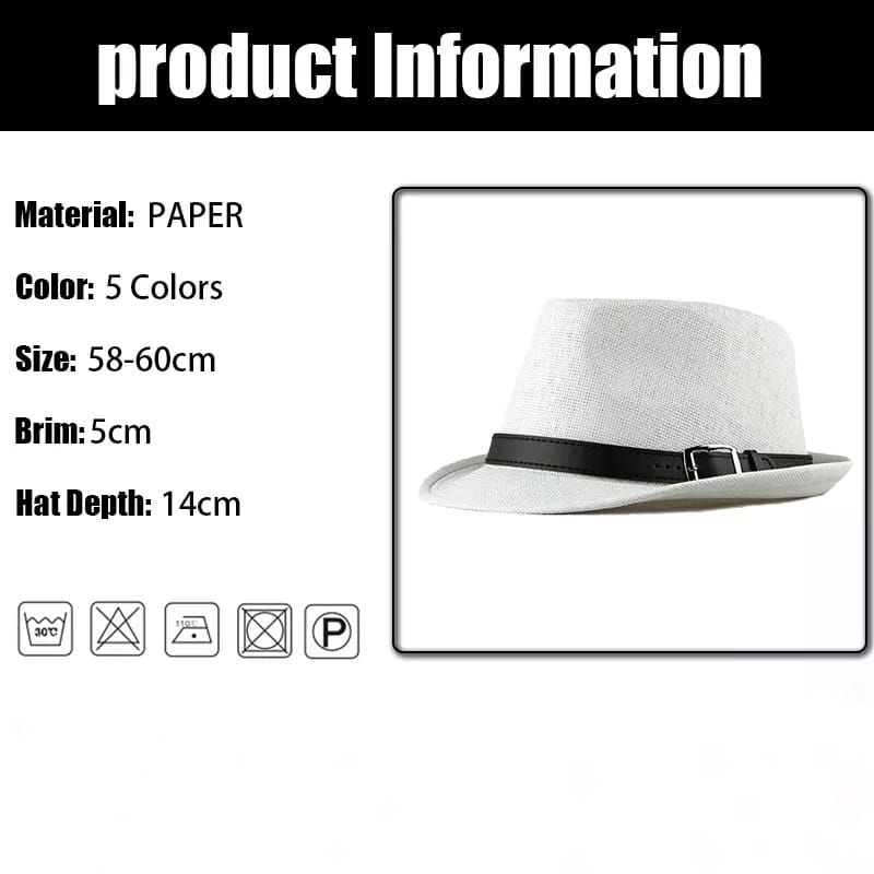 Topi Pria Fedora Jerami Hat Panama Jazz Pria/Wanita