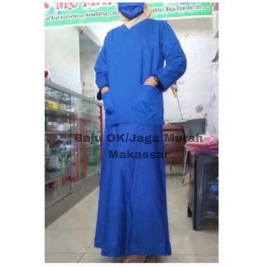 Baju OKA| Baju OK Lengan Panjang Rok ukuran Jumbo |Scrub OK| Baju Medis - Scrub Medis Bahan Oxford