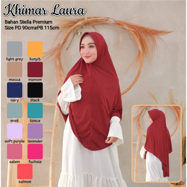 TERMURAH!!! [BISA COD] HIJAB / JILBAB KHIMAR INSTAN SYAR'I JUMBO POLOS PREMIUM - BAHAN STELLA HALUS