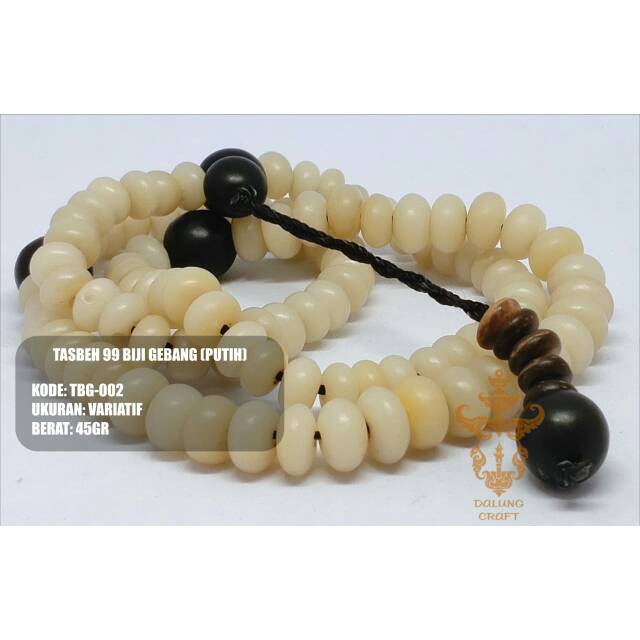 Tasbih biji gebang (warna putih)