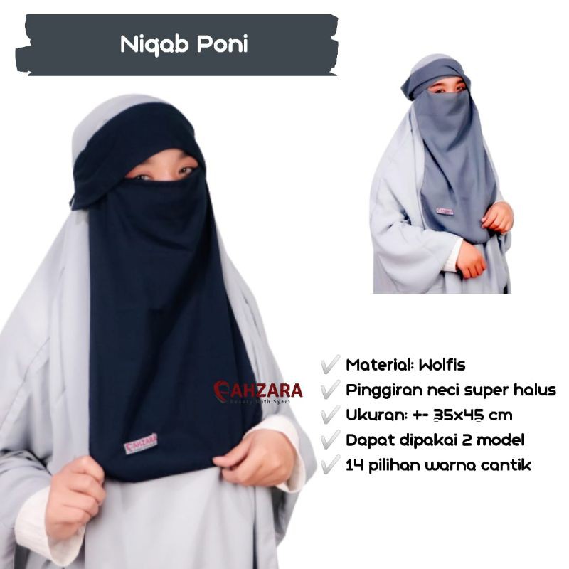 Niqab Bandana Flap Poni  Ahzara
