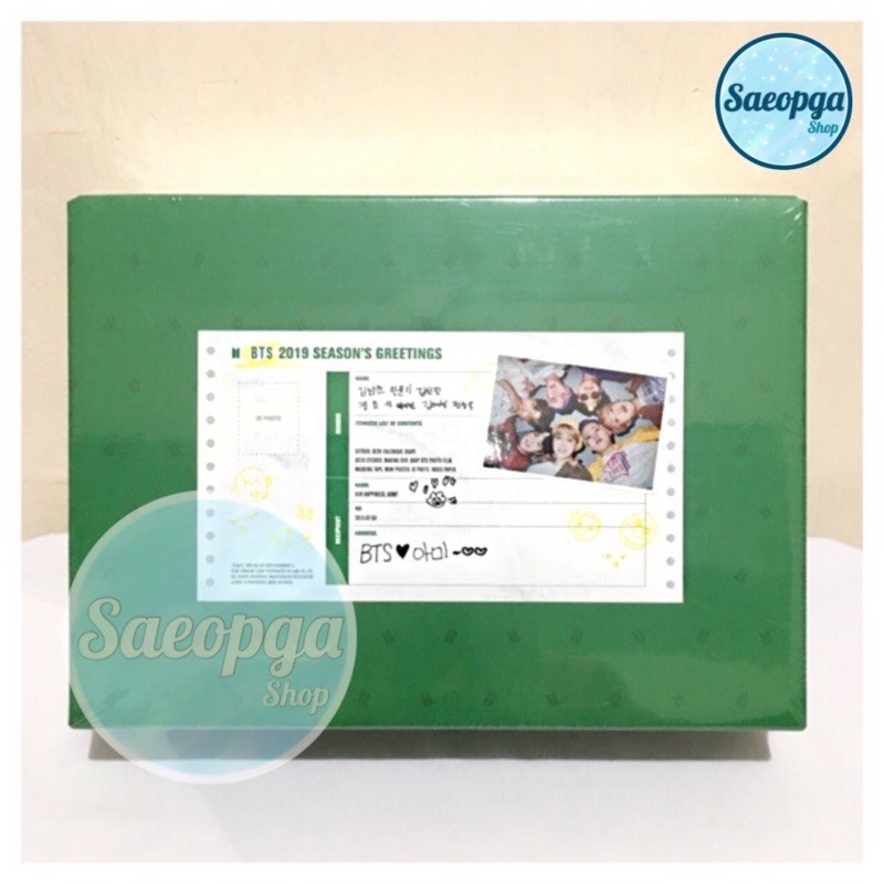 BTS - SEASON'S GREETINGS 2019 DVD OFFICIAL MERCHANDISE SEASONS GREETING SEGRET SG RING DIARY MOTS 7
