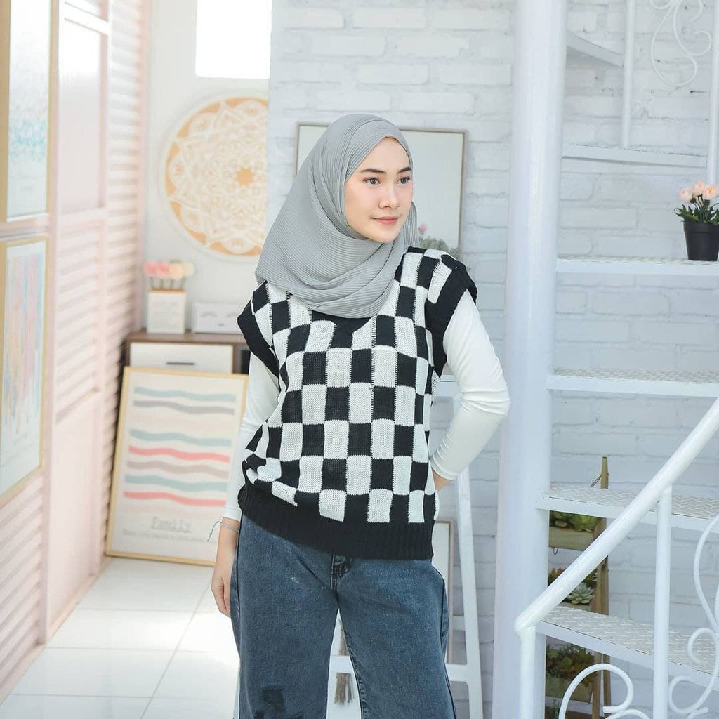 Nara Grosir - Big Catur Vest l Sweater Polos l Sweater Pria dan Wanita