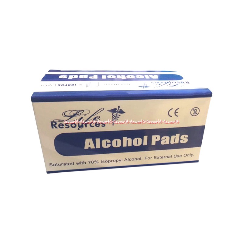 Life Resources Alcohol Pads 100pcs Alkohol Kemasan Satuan Pembersih Suntik Tissue Tisue Alcohol Liferesources