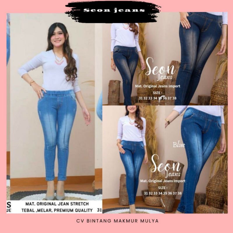 Celana Wanita Seon Jeans Skinny Jegging Murah