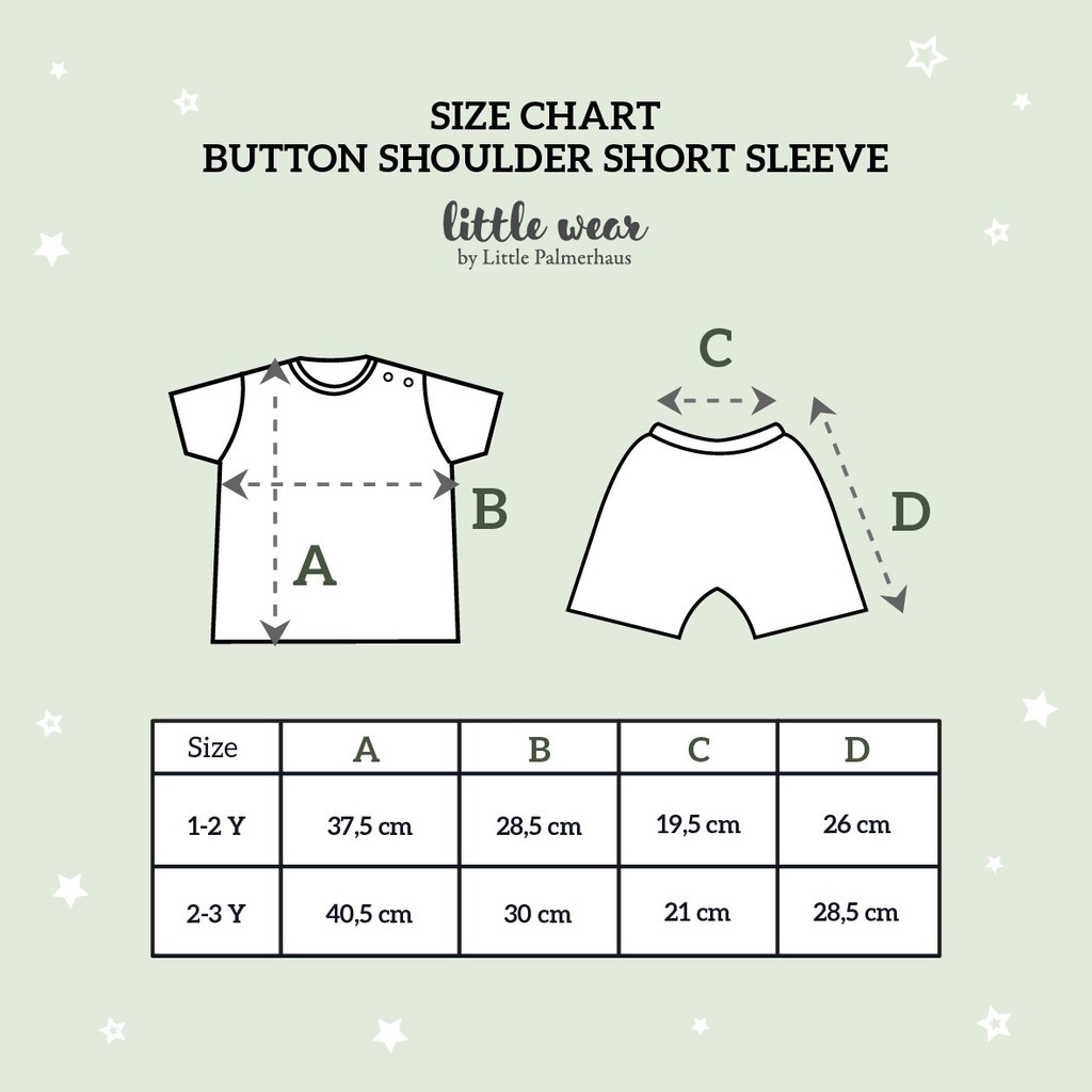 Baju Anak Bayi 1 – 3 Tahun Setelan Pendek Palmerhaus Little Wear Shoulder Button Short Sleeve Fish Parade / Elephant / Flamingo Beach