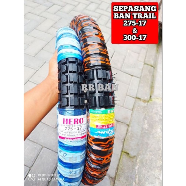sepasang ban montor trail 275-17 & 300-17 ban bebek ban ring 17 ban honda win supra revo jupiter veg