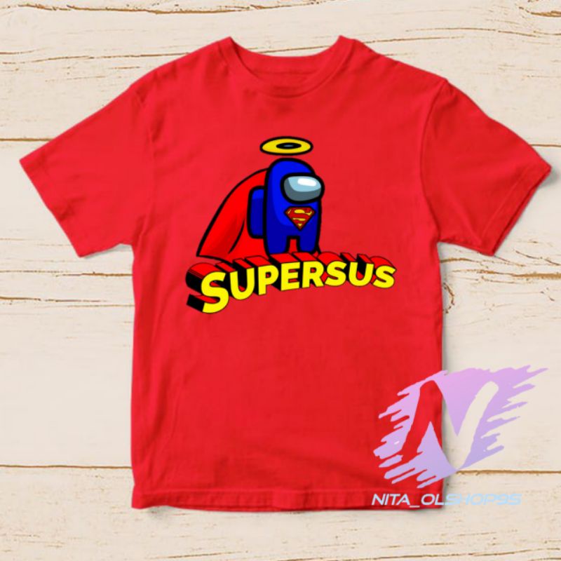 kaos anak supersus superman kaos among us