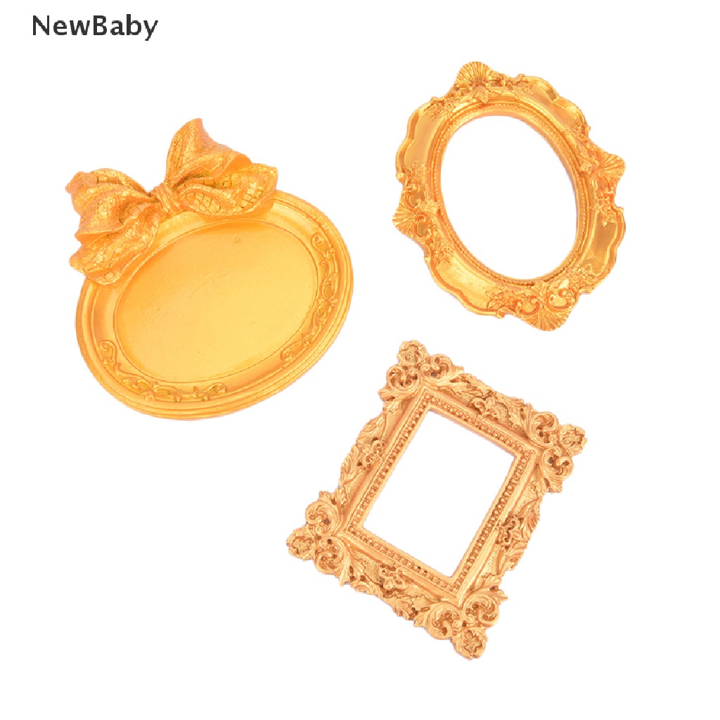 Newbaby Frame Foto Asimetris Bahan Metal Gaya Retro Untuk Display Nail Art