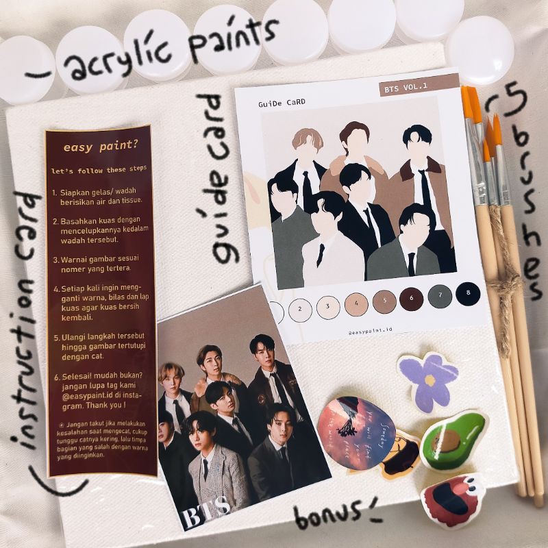 BTS OT7 Magazine photoshoot paint by number painting kit