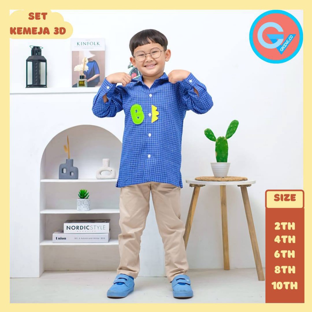 Setelan Anak Set Kemeja 3d Groove