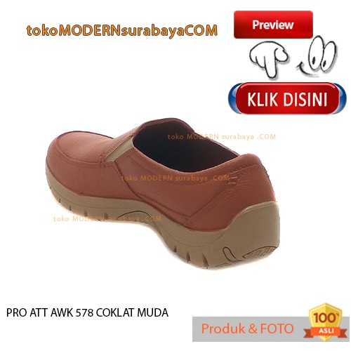 PRO ATT AWK 578 COKLAT MUDA sepatu pria slip on karet anti air