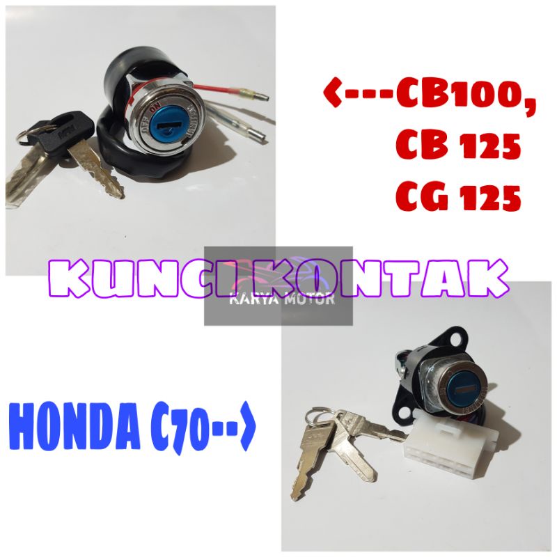 KUNCI KONTAK HONDA CB 100 125 CB100 CB125 CG125 | MAIN SWITCH ASSY HONDA CLASSIC C70 7 KABEL MOTOR