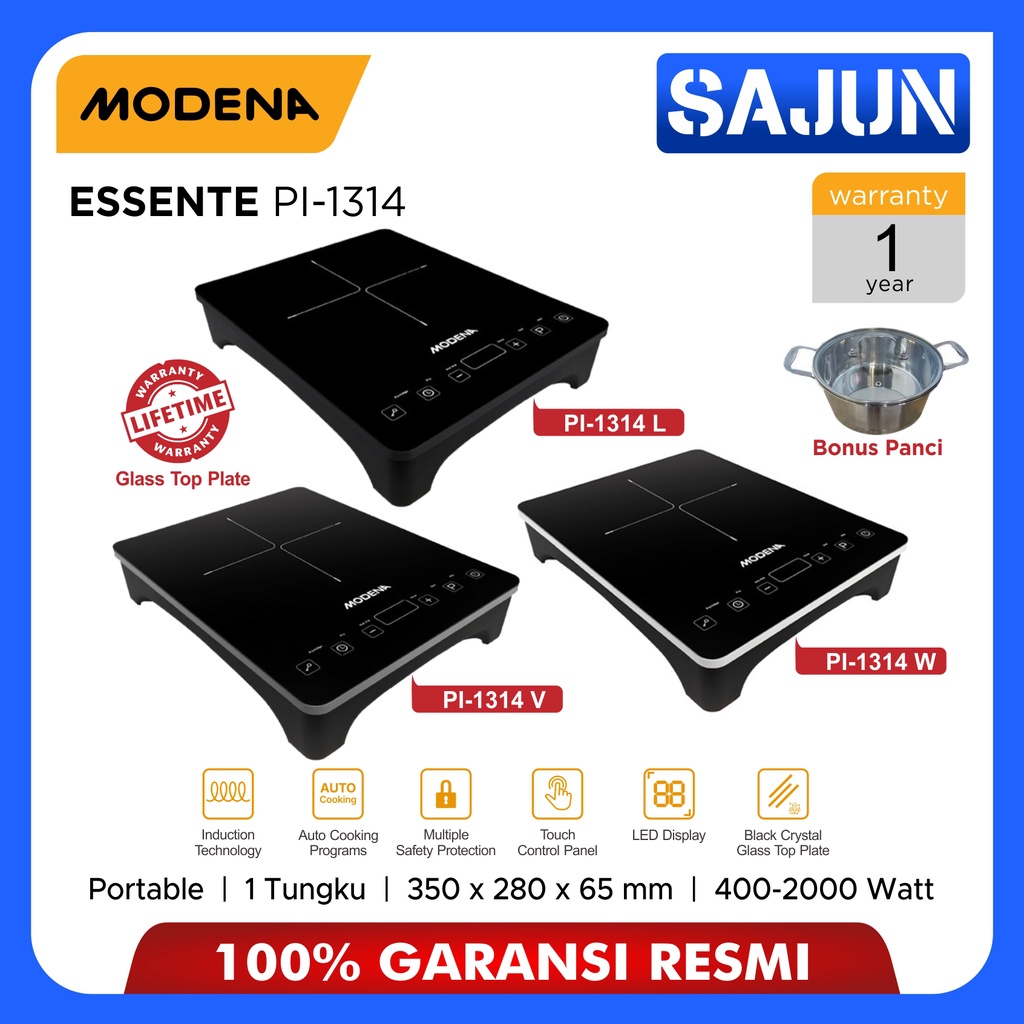 Modena ESSENTE PI 1314 Portable Induction Cooker Kompor Listrik PI1314