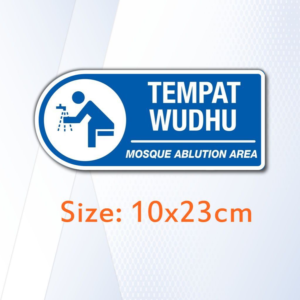 Jual Signage Rambu Tempat Wudhu Mosque Ablution Area Sign PVC Tebal 5mm ...