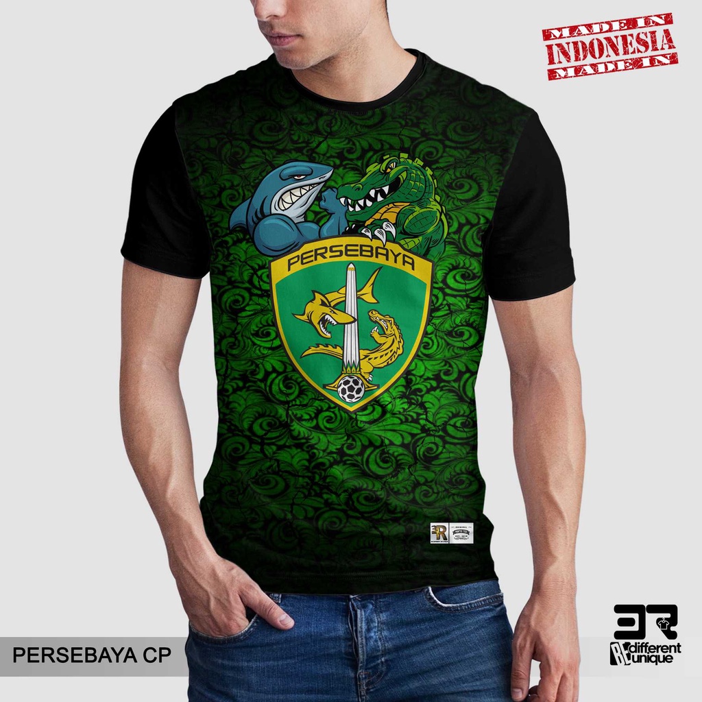 [ COD ] KAOS PRINTING GAMBAR TEAM SEPAKBOLA PERSEBAYA SURABAYA CP - BAJU SEPAK BOLA INDONESIA DISTRO