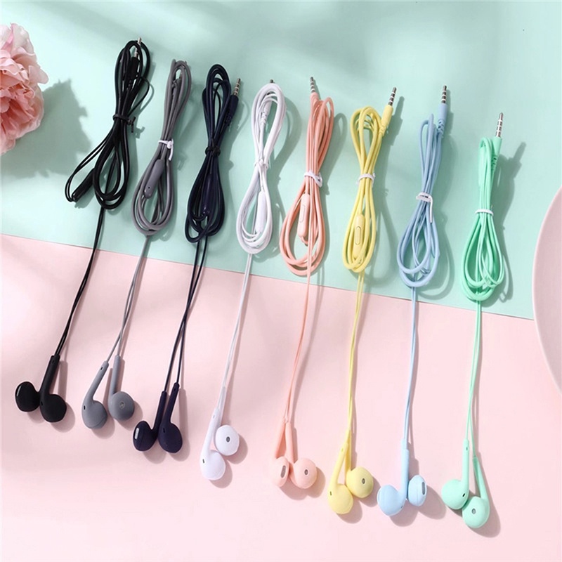 Handsfree Macaron Headset Kabel Warna Warni Bisa Buat Telepon dan Musik U19