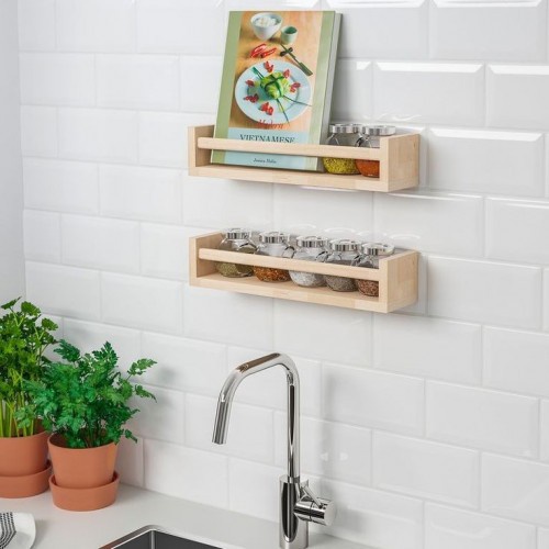 RAK BUMBU DAPUR/RAK AMBALAN KAYU/RAK IKEA AESTHETIC MINIMALIS - NATURAL KAYU 18 CM