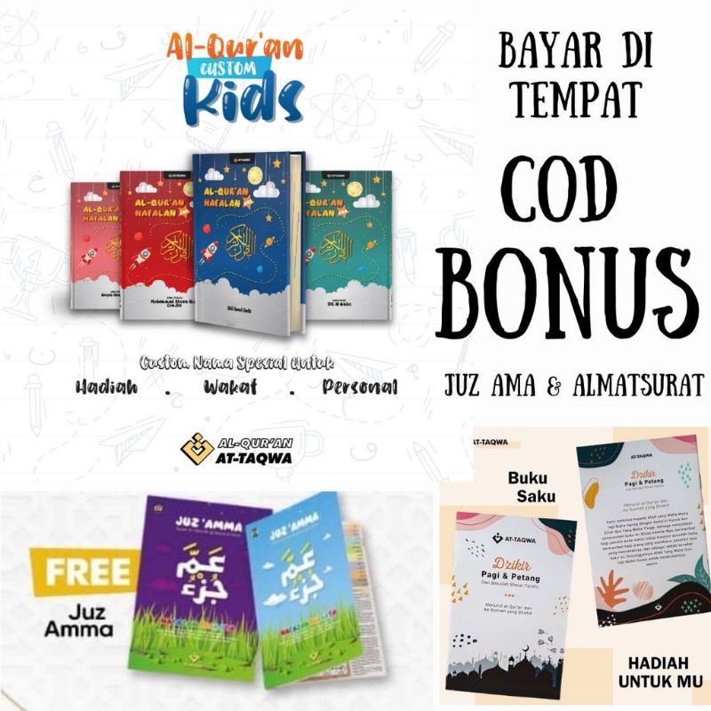 

AL QUR'AN AT-TAQWA FREE CUSTOM NAMA TERJEMAHAN PERKATA HAFALAN UKURAN A5