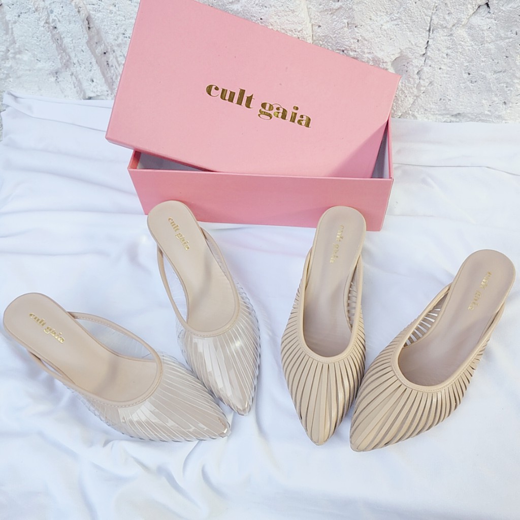 Cult Gaia The Alia Mule Transparan &amp; Snakeskin