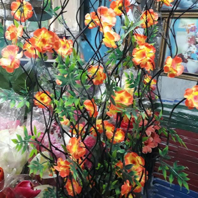 Bambu Ulir Bunga Bambu Bunga Artifisial Bunga Anyelir-Kuning orange