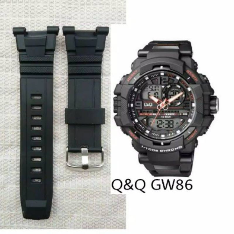 STRAP TALI JAM TANGAN Q&Q QNQ QQ GW-86 / GW86 / GW 86 RUBBER STRAP Q&Q GW-86