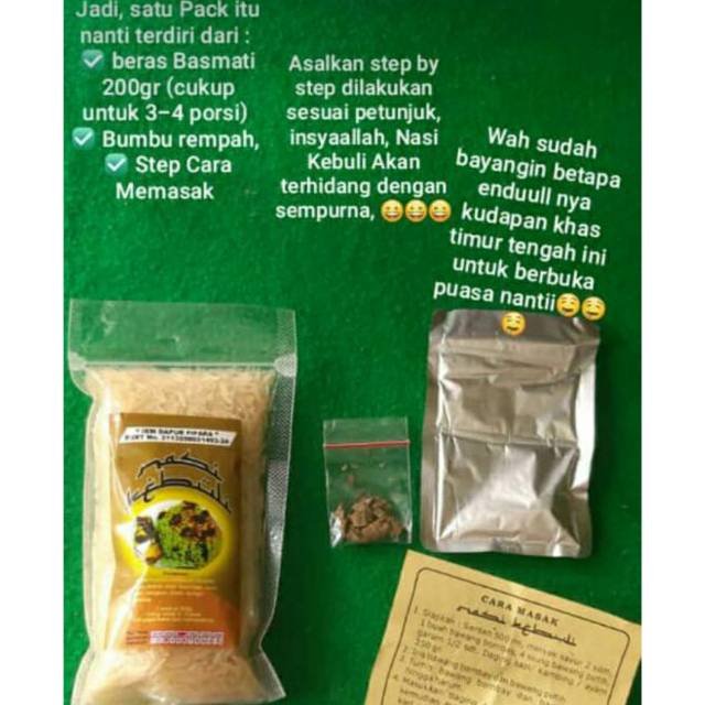 

Beras khas timur tengah (kebuli, mandhi, briyani, kabsah)