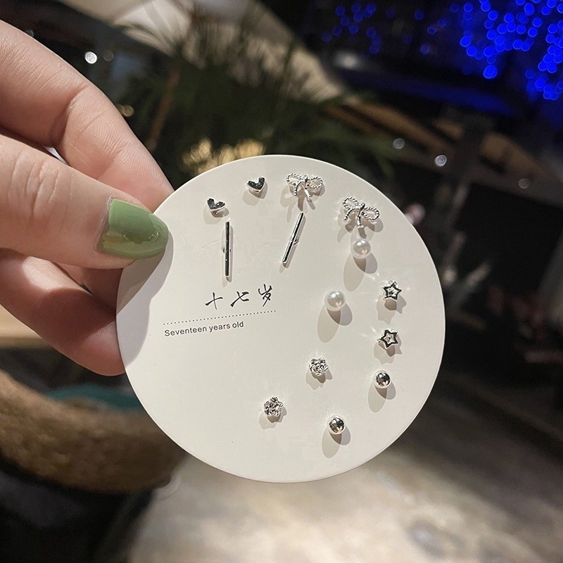 7 Pasang / Set Anting Tusuk Kecil Simple Sexy Untuk Wanita