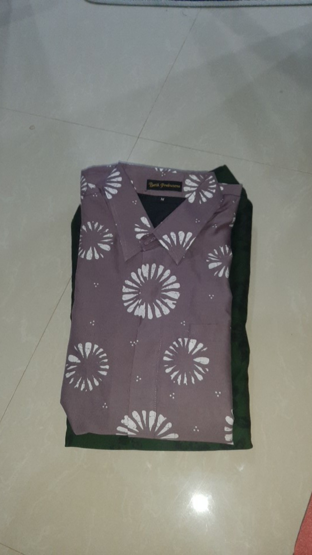 Asta Sibori Kemeja Batik Pria Lengan Panjang Slimfit Katun Printing Hem Baju Seragam Kantor Modern