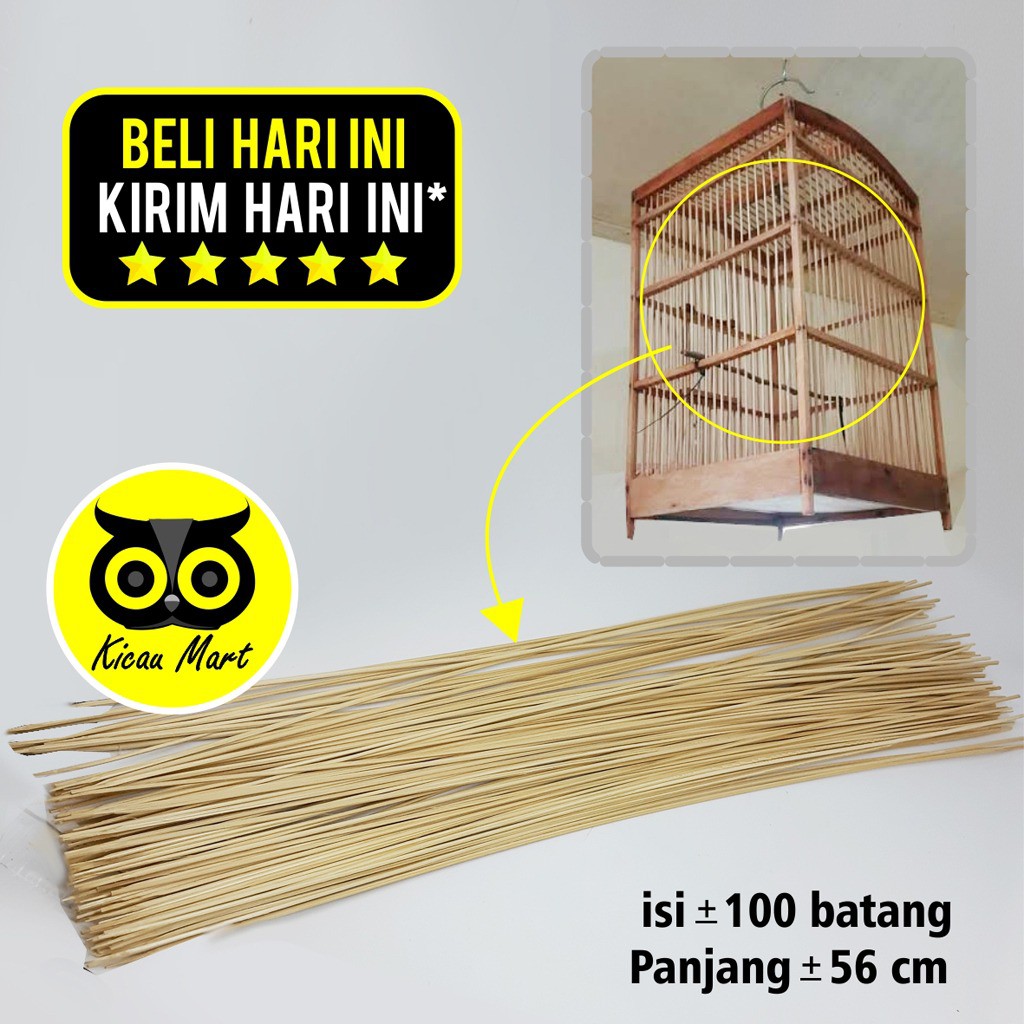 JERUJI BATANG RUJI KAYU BAMBU COKLAT UNTUK SANGKAR KANDANG BURUNG KOTAK TUSUK SATE RJBCRM