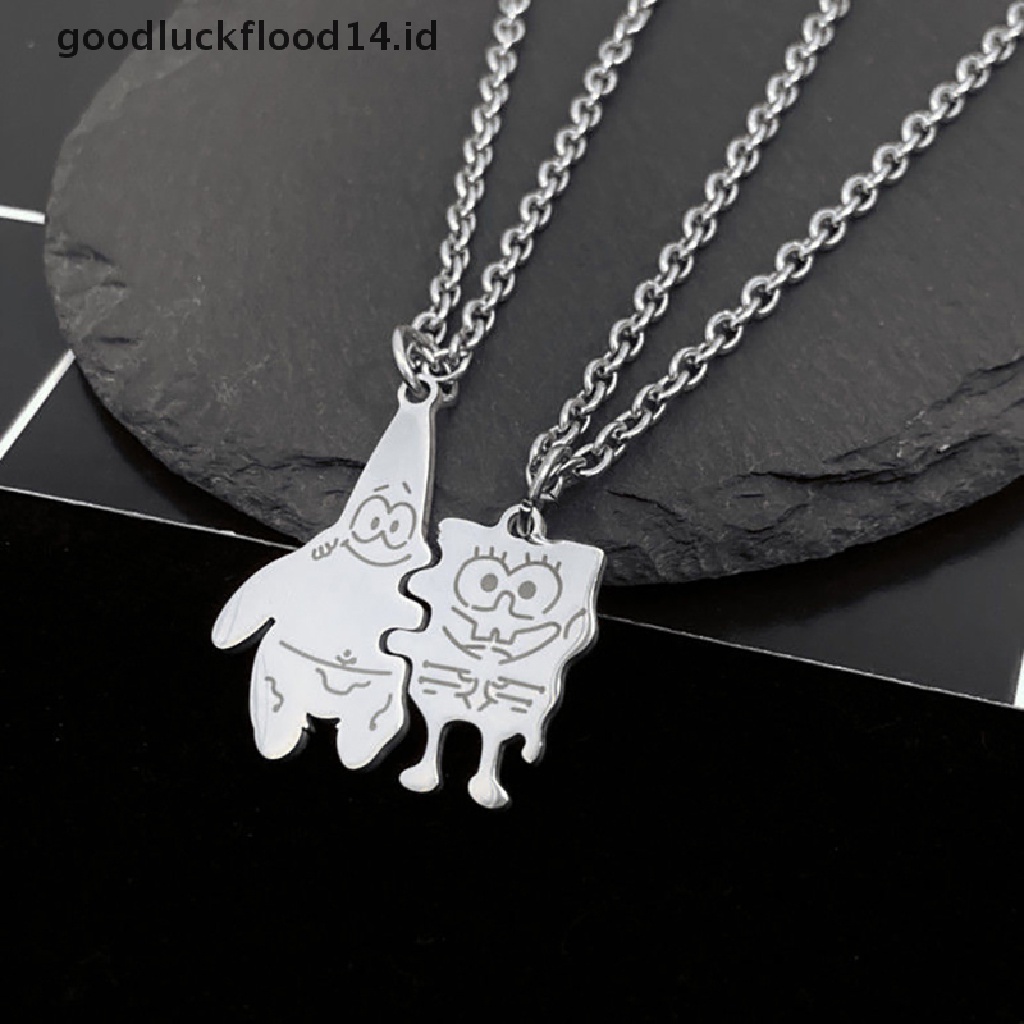 [OOID] 2pcs Fashion Best Friends Necklace Sweetheart Pendant Necklace Couple Jewelry ID