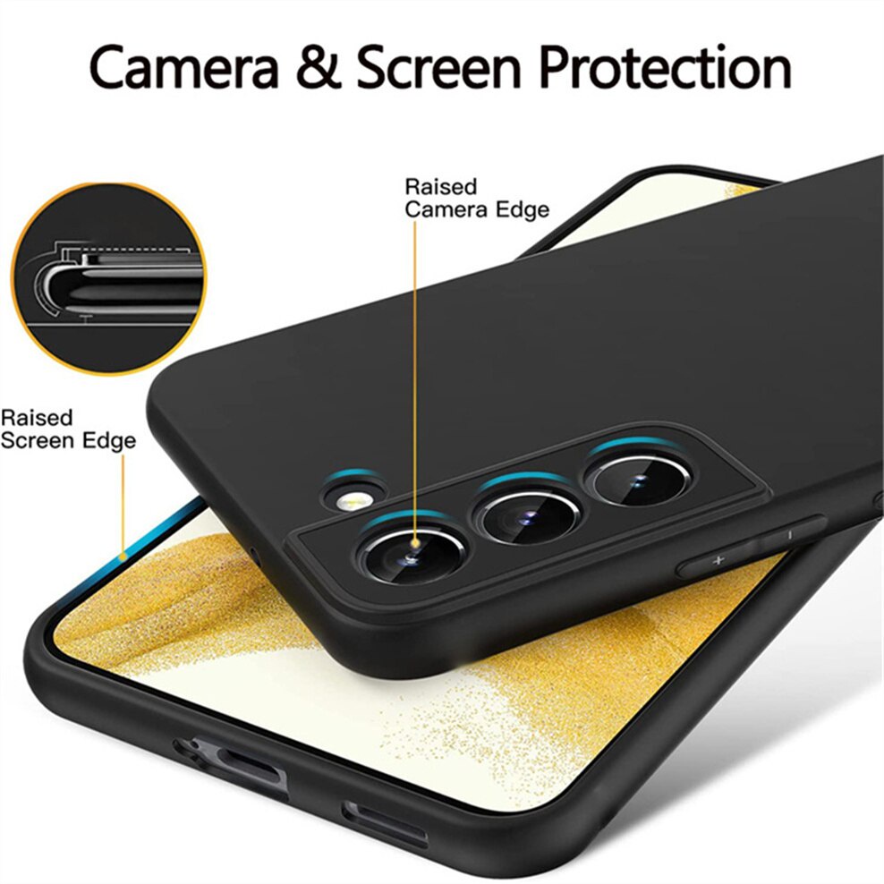 P/B- For Samsung S22+ / S22 Plus PREMIUM Case Softcase BLACK MATTE CAMERA PROTECTION Case Casing Hp Samsung S22+ / S22 Plus