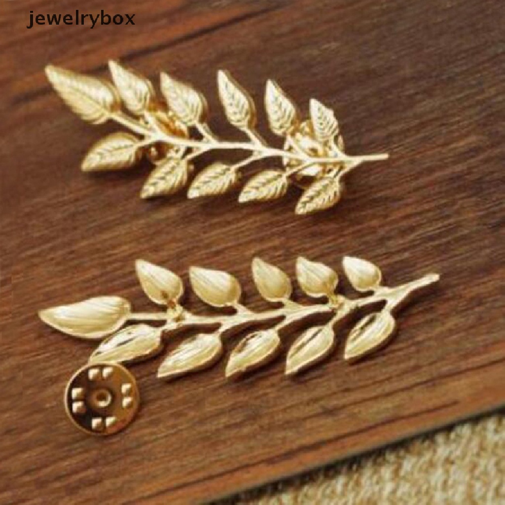 [jewelrybox] 1pasang Pohon Halus Daun Bros Pin Jean Kemeja Jas Kerah Pin Retro Broche Boutique