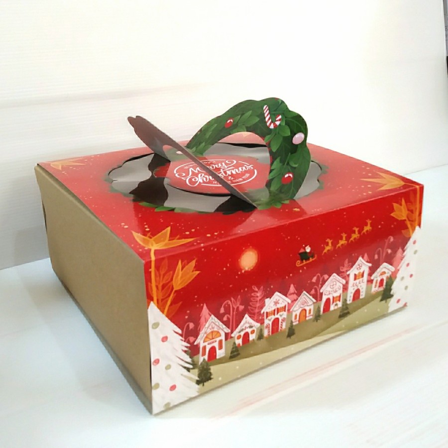 

Box Kue Packaging Natal Christmas Hampers Kotak Dus Bolu 22x22x10cm