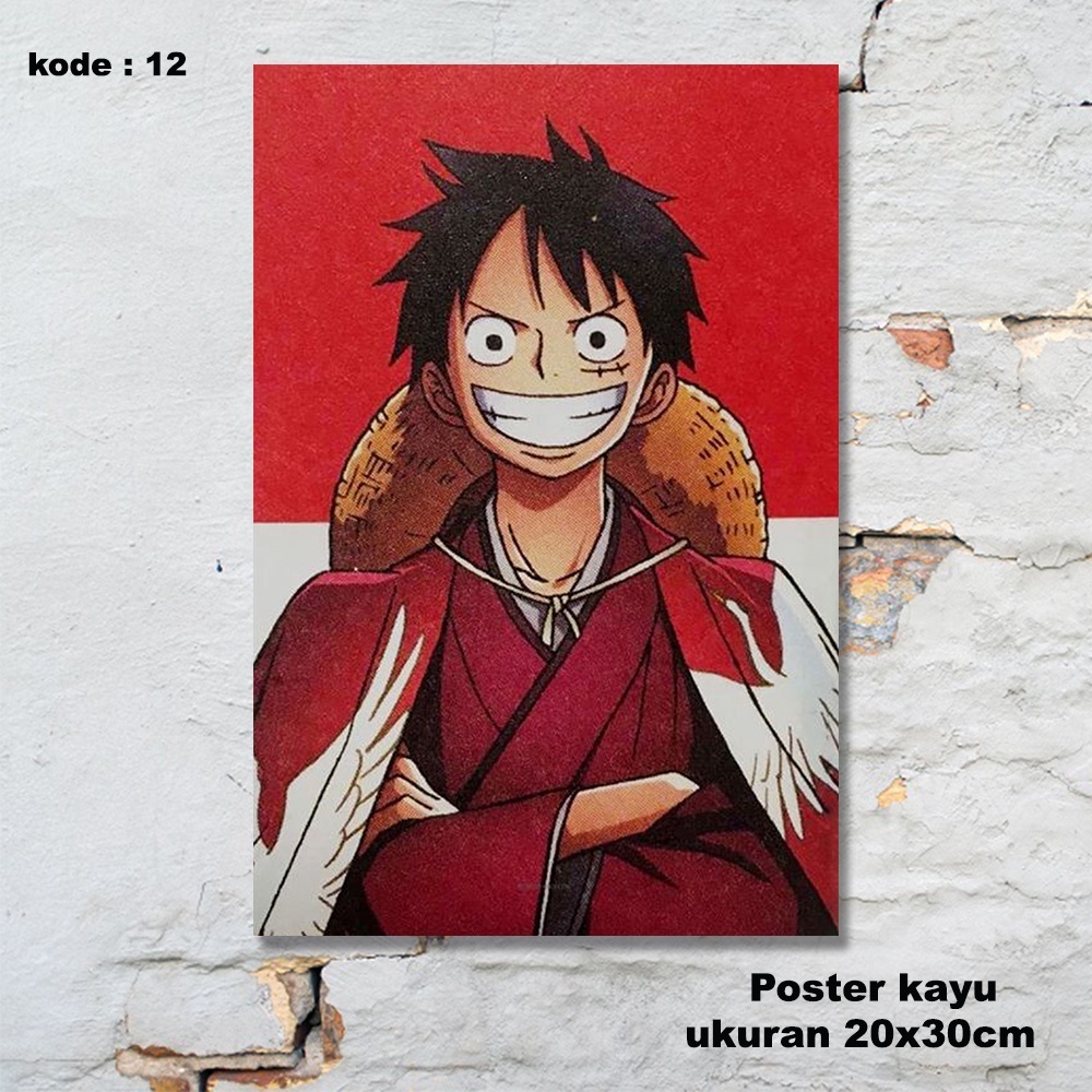 POSTER DINDING KAYU ONE PIECE - LUFFY / HIASAN DINDING ONE PIECE / HIASAN DINDING KAMAR COWOK / WALL