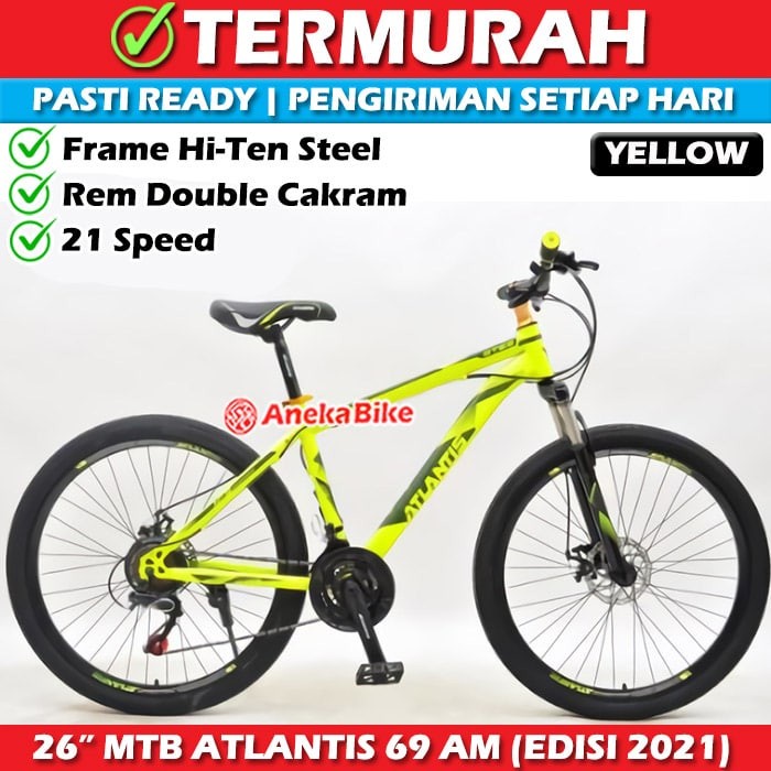 PROMO Sepeda Gunung MTB 26 Inch ATLANTIS - YELLOW STABILO