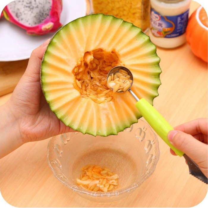 Pisau Buah Ukir Hias Bulat 2 Sisi Fruits Carve Knife Stainless Steel Fruit