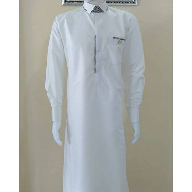 Gamis putih pria kerah kemeja