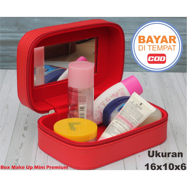 Box Make Up / Kotak Make Up Beauty Case / Tempat Make Up Mini Premium - Merah