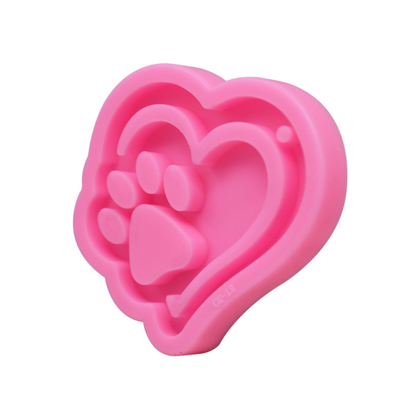 SIY  Crystal Epoxy Resin Mold Love Heart Bear Paw Keychain Casting Silicone Mould DIY Crafts Jewelry Pendant Making Tools