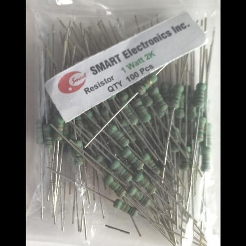 Qty 100 Pcs Mf 2K R 1 Watt 2000 Ohm 2000R Resistor Smart Electronic Nivic00 Ayo Beli