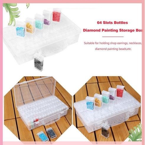 64 Compartment Rhinestones Storage Box (64 cells)