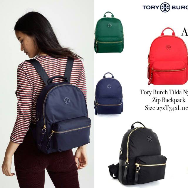 Tory Burch Tilda Nylon Zip Backpack tas original authentic asli