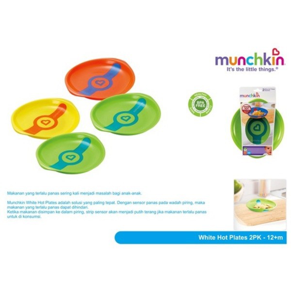 Munchin 2 White Hot Plates Piring Sensor Panas Bayi