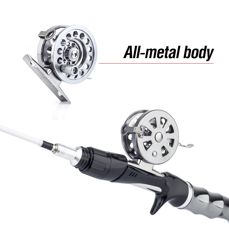 1pc Reel Pancing Rasio 1: 1 Bahan Metal Aluminum Alloy Untuk Memancing Di Es / Danau / Air Laut