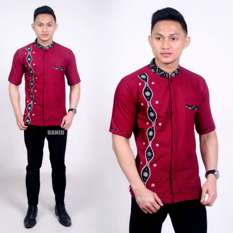 Baju Batik Pakaian Pria Lengan Pendek Model Terbaru